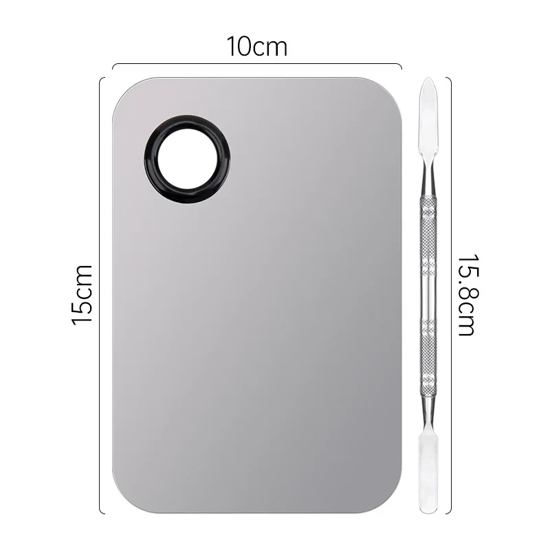 Женская Палитра из нержавеющей стали для смешивания теней век с шпателем цветная