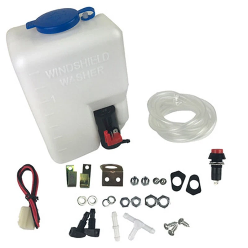 

12V 1.5L Universal Motorcycle Car Wind Shield Washer Reservoir Pump Bottle Kit