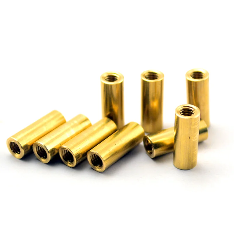 

50pcs/Set H62 Brass Material 4 Sizes M4 Thread Screws Connecting Rod Round Cylindrical Type Threaded Nut Connect Stud Knife DIY