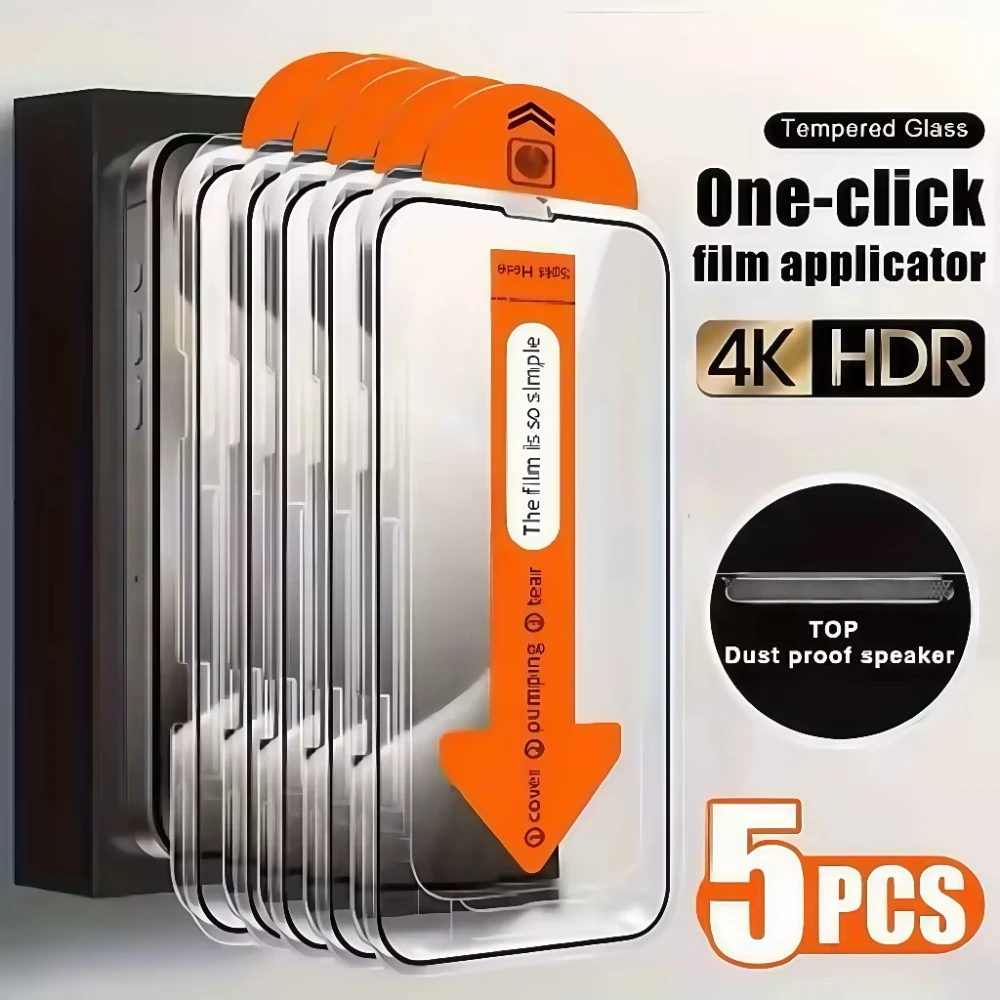 Фото Комплект из 5 шт. для Poco M7, M8, M5s, M6 Plus, M3, M4 Pro 4G/5G: Защитная пленка из закаленного стекла HD с функцией автоматического удаления пыли для установки без пыли №2