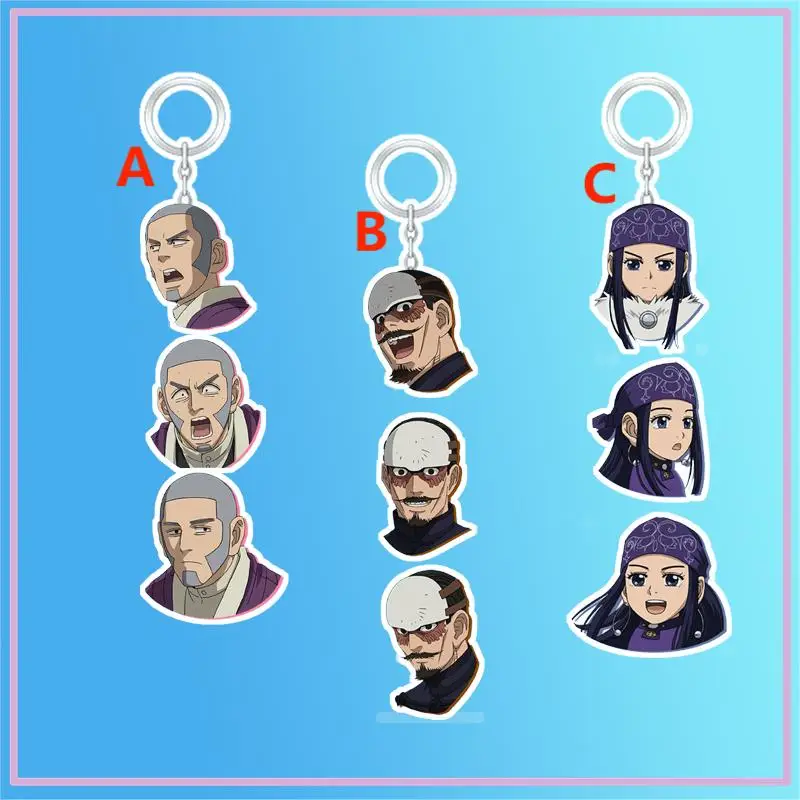 Брелок для ключей с аниме «Золотой камий», Tsurumi Tokushirou, Kochoube, Asuko, акриловый брелок с ремешком, фигурка, подвесные аксессуары, 6 см