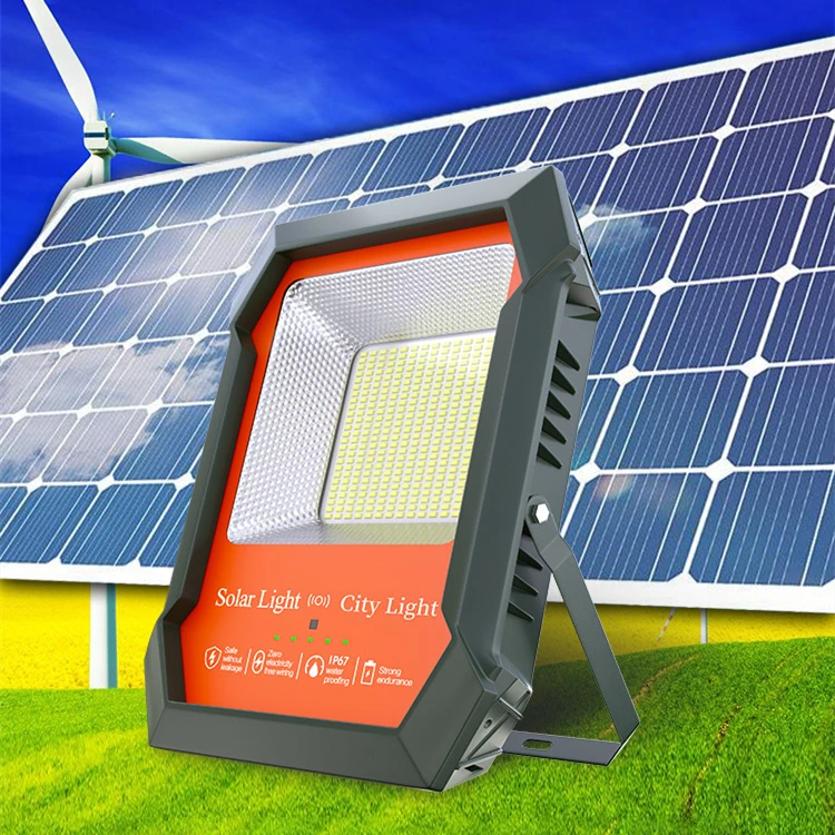

200/300W Solar Light Intelligent Light Remote Control Solar Spotlight IP67 Waterproof LED Energy-saving Chip Solar Panels Lamp