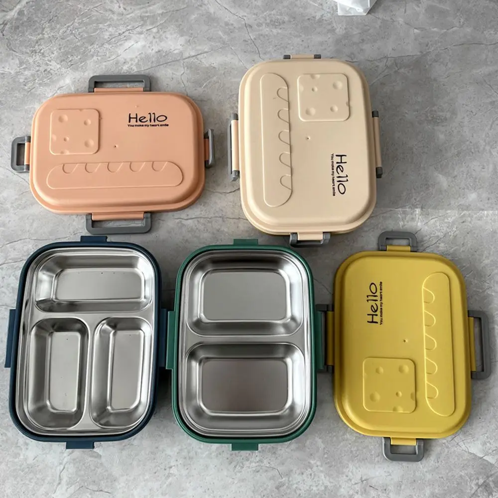 Portable 2/3 Compartments Candy Color Bento Case Lunch Box Food Container Storage Boxes Tableware Box