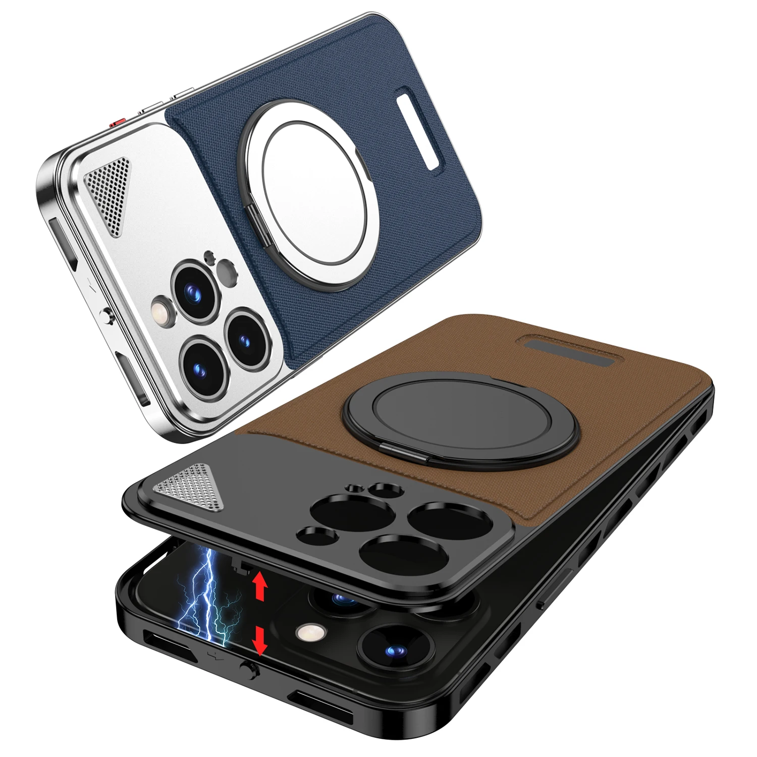 Магнитный 360° ° Чехол для телефона с вращающейся подставкой Iphone 14 15 13 Pro Max