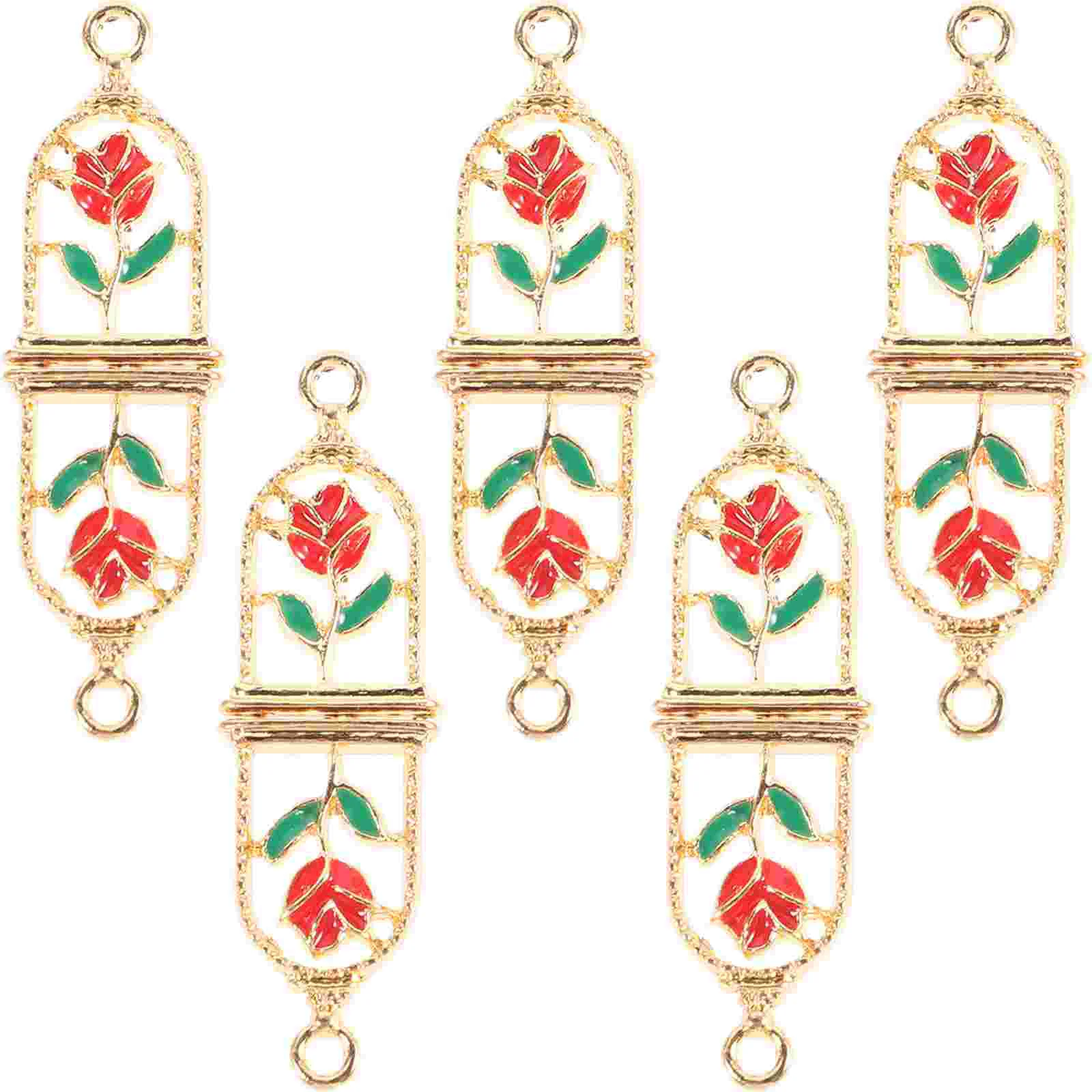 

10pcs Rose Charms Jewelry Pendants Jewelry Making Hanging Charms for Handmade Decor