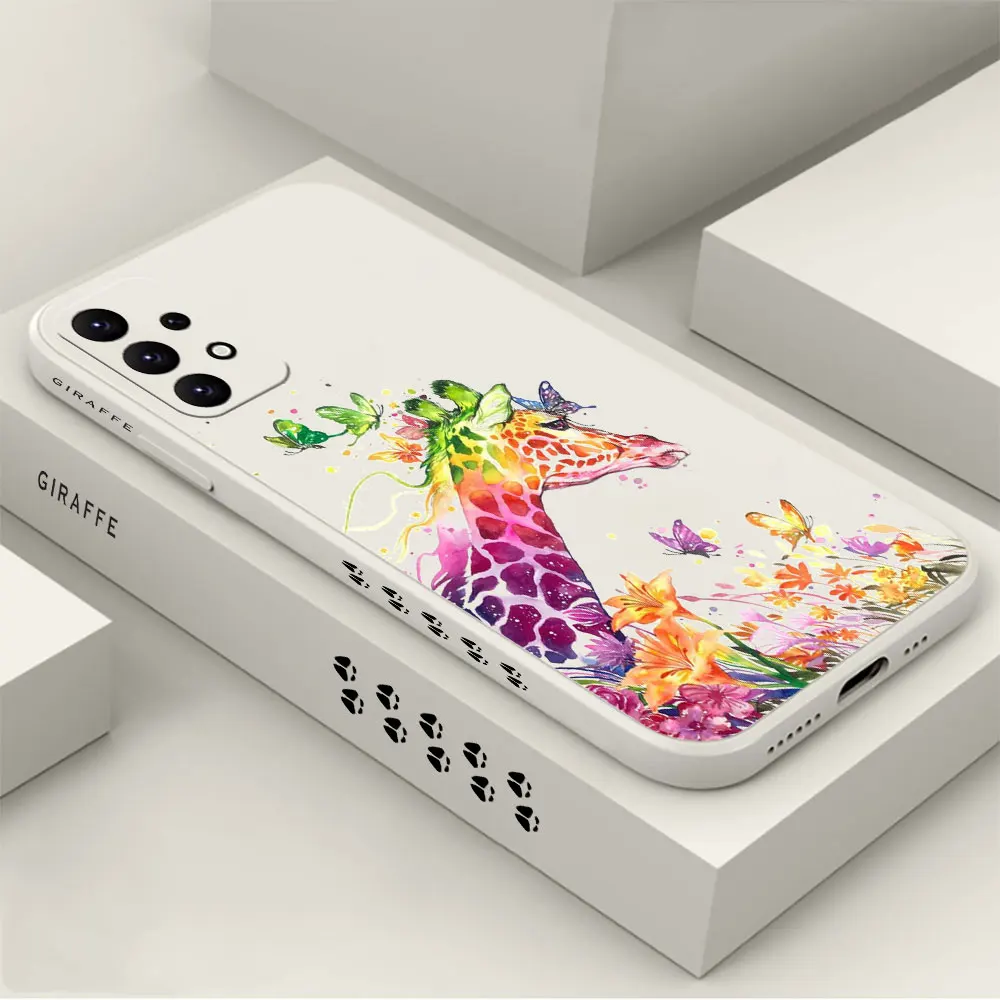 

Watercolor Giraffe Phone Case For Samsung A91 A73 A72 A71 A53 A52 A51 A42 A33 A32 A31 A23 A22 A21S A13 A12 A03S A02S 4G 5G Cover