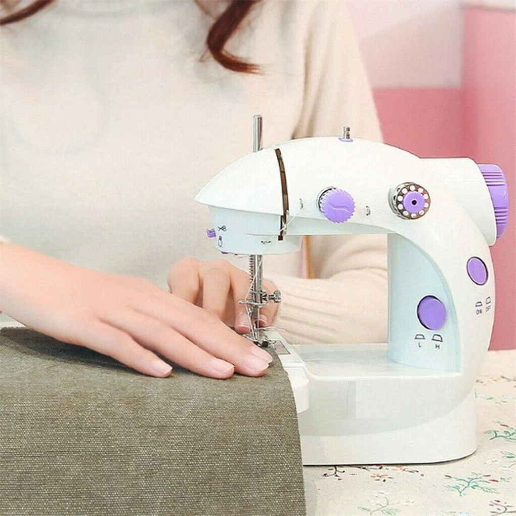 Mini Electric Sewing Machine 2 Speed Portable Desktop Handheld Household with LED Light US Plug