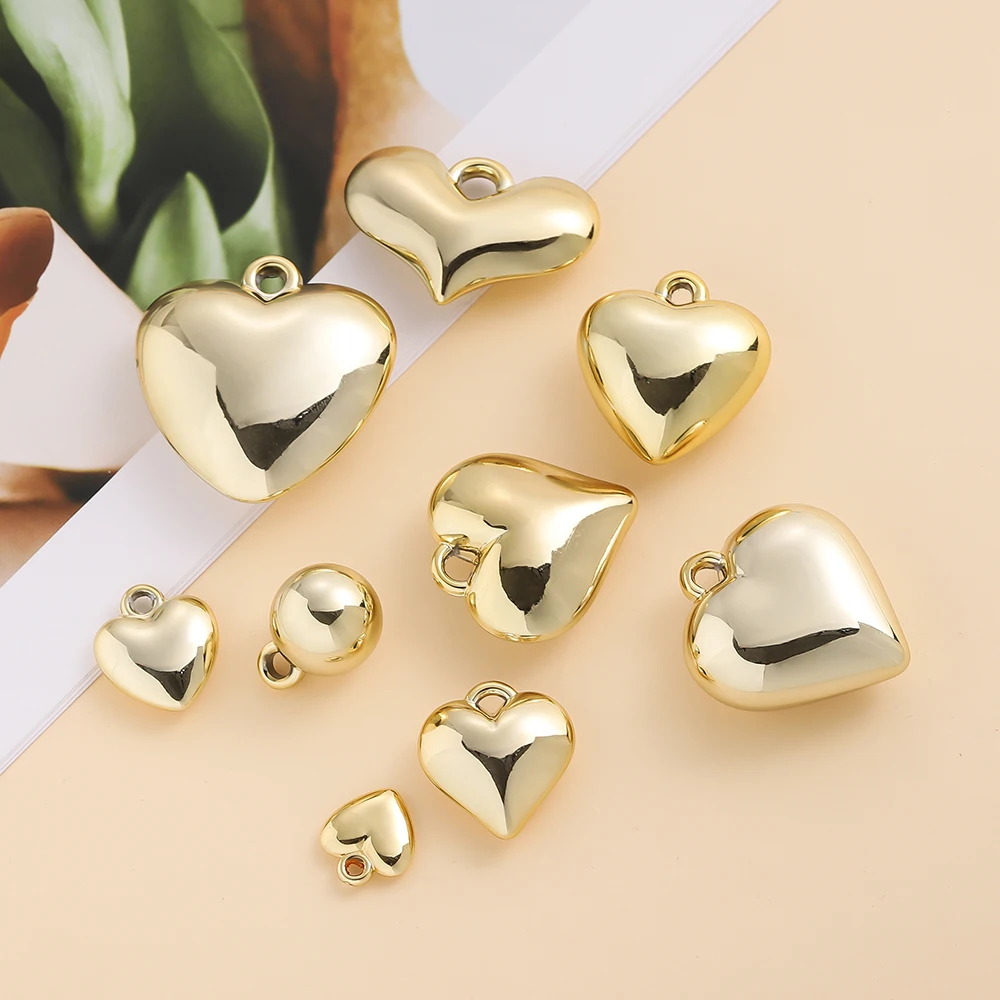 2 шт./лот CCB большие подвески в форме сердца для DIY серьги ожерелье браслет