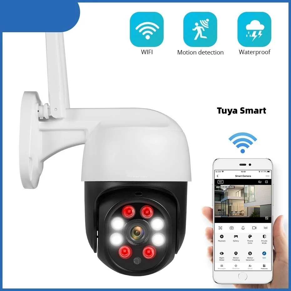 

NEW 1080P 3MP PTZ WiFi IP Wireless Camera Smart Outdoor Home Security 4X Digital Zoom Dome Camera CCTV Video Surveillance