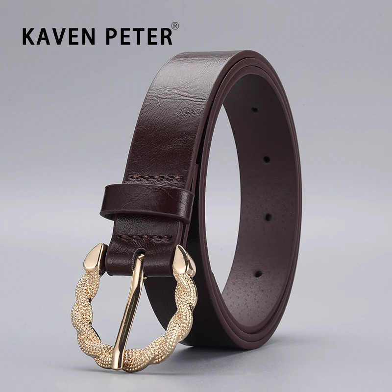 2023 Luxury Brand Ladies PU Leather Belt For Women New Gold Pin Buckle Designer High Quality Female Trouser Belts Waistband