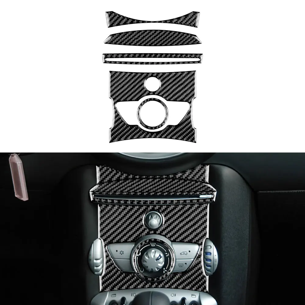 

Углеродное волокно для Mini Cooper Hardtop R56 Clubman R55 Convertible R57, аксессуары, автомобильная центральная ручка управления, наклейка на панель