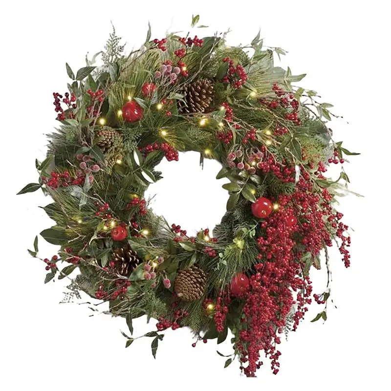 

Christmas Wreaths For Front Door 45cm 17.72in Christmas Garment With Berry Clusters Holiday Christmas Reef Winter Holiday