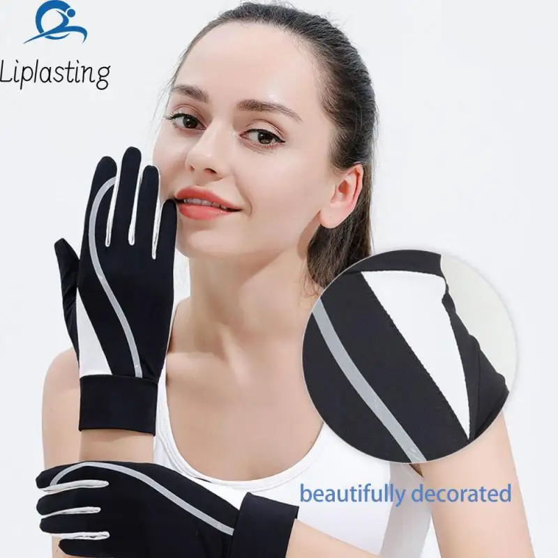 

Simple And Generous Touch Screen Gloves Beautiful Lines Exquisite Decoration Cool Sunscreen Gloves Sunscreen Summer Spring