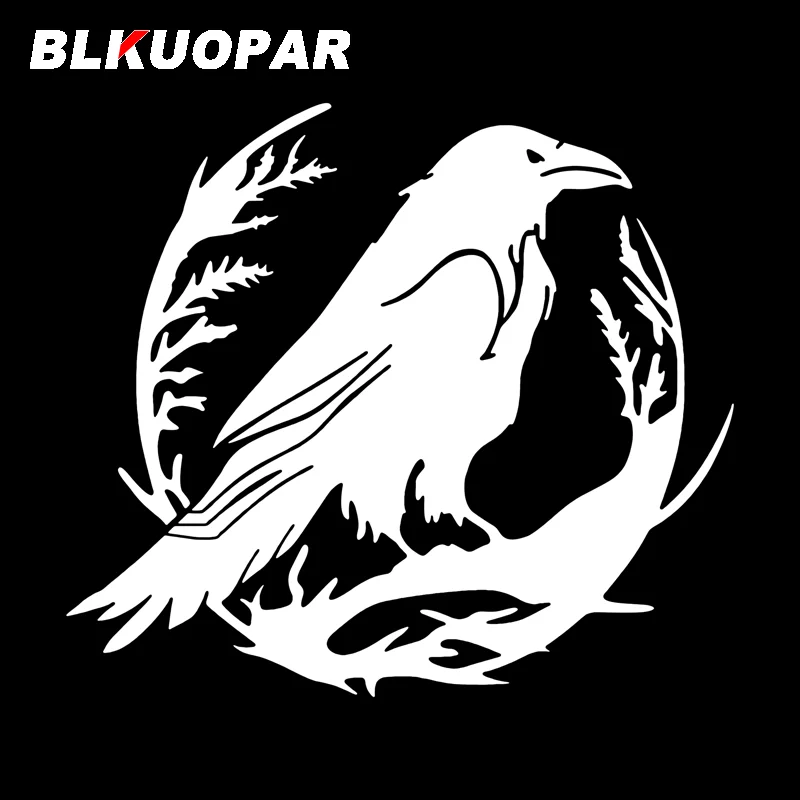

BLKUOPAR ворона, стоящая на ветвях, наклейка с животными, водонепроницаемая высечка, лобовое стекло, фургон, автомобильная этикетка