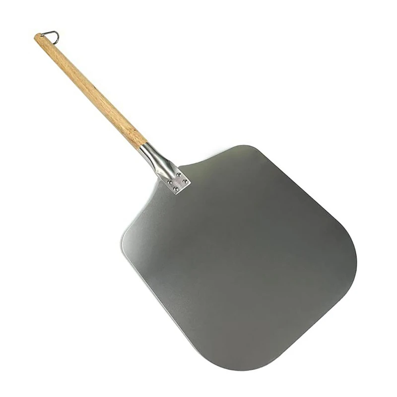 

Лопатка для пиццы со съемной деревянной ручкой, алюминиевая металлическая лопатка для пиццы, лопатка для печи для пиццы, легко хранить и пер...