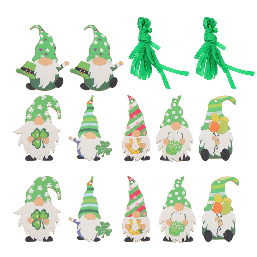 

36Pcs Creative Wooden Dwarf Hanging Pendants St. Patrick's Day Hanging Decor