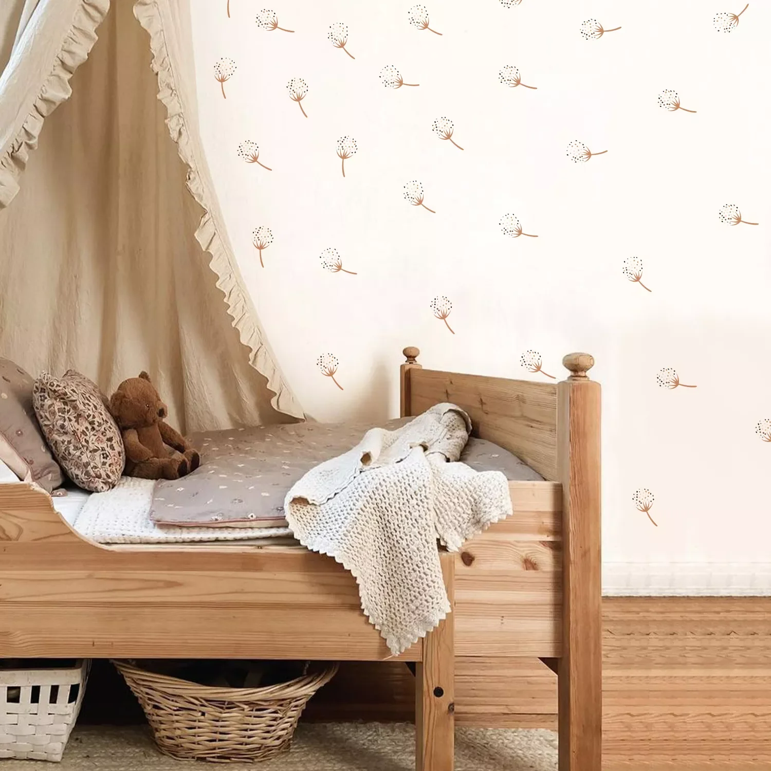 

Nursery Dandelion Wall Sticker for Children's Room Baby Girls Boys Room Home Decoration Nordic Warm Vintage Stickers