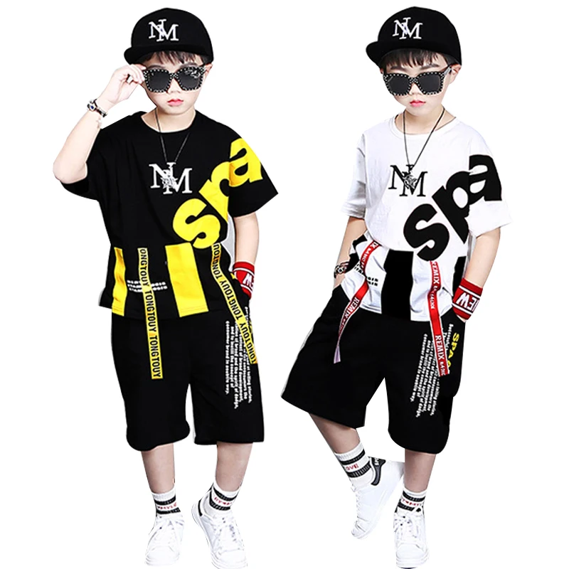 

children tracksuits 4-12Y Boys Clothing Enfant tshirt+harem pant Fashion Boy Clothes Cool Kids Hip Hop Clothing Sports Suit