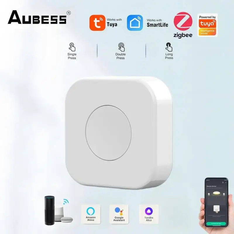 

Tuya Zigbee Smart Wireless Scene Button Switch Mini Key Switches Smart Life App Remote Control Work With Alexa Google Smart Home