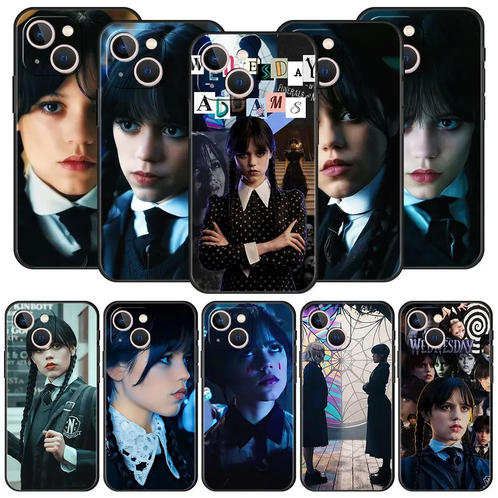 

W-WednesdayS Phone Case For Apple iPhone 11 14 Pro MAX 12 13 Mini 7 8 Plus X XR XS MAX SE Silicone Black Cover Luxury Funda