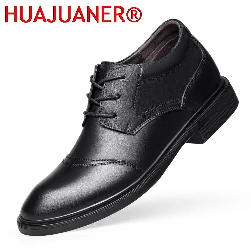 Мужские классические туфли из натуральной кожи оксфорды с острым носком деловой