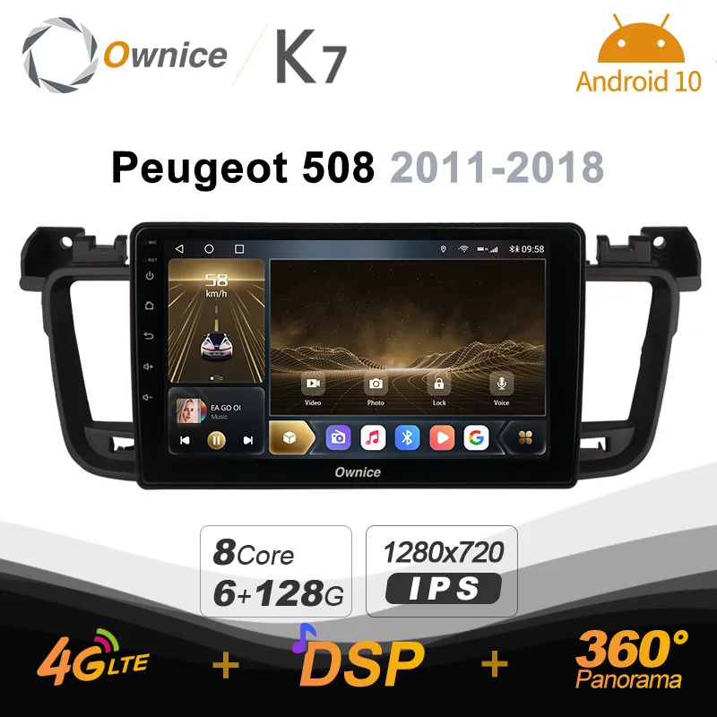 

Ownice K7 6G+128G Ownice Android 10.0 Car Radio for Peugeot 508 2011 - 2018 GPS 2din 4G LTE 5G Wifi autoradio 360 SPDIF No DVD
