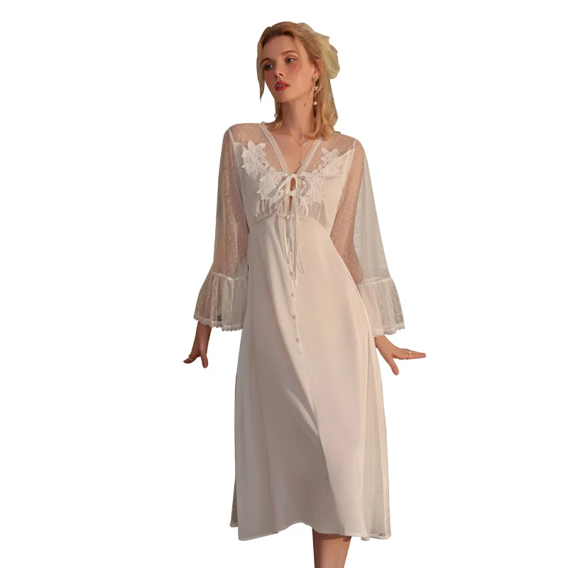 Ladies Night Wear Female Sexy Sweet Gauze Suspender Nightdress Casual Comfortable Pure Pajamas Home Clothes Suit White