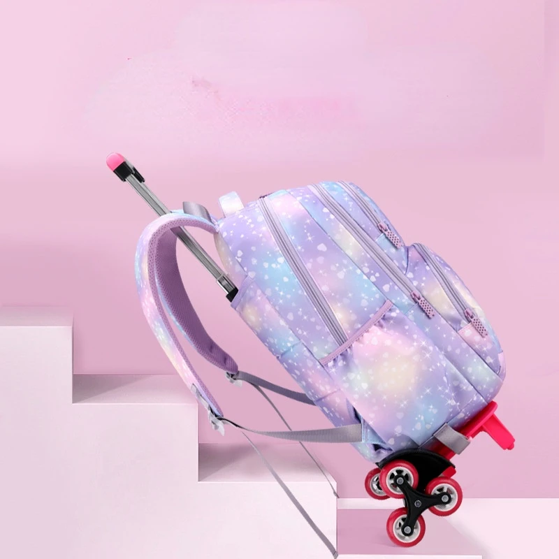 Trolley Children school bags for Girls wheel Detachable Backpack Kids travel luggage book bag Schoolbag Mochilas Escolares
