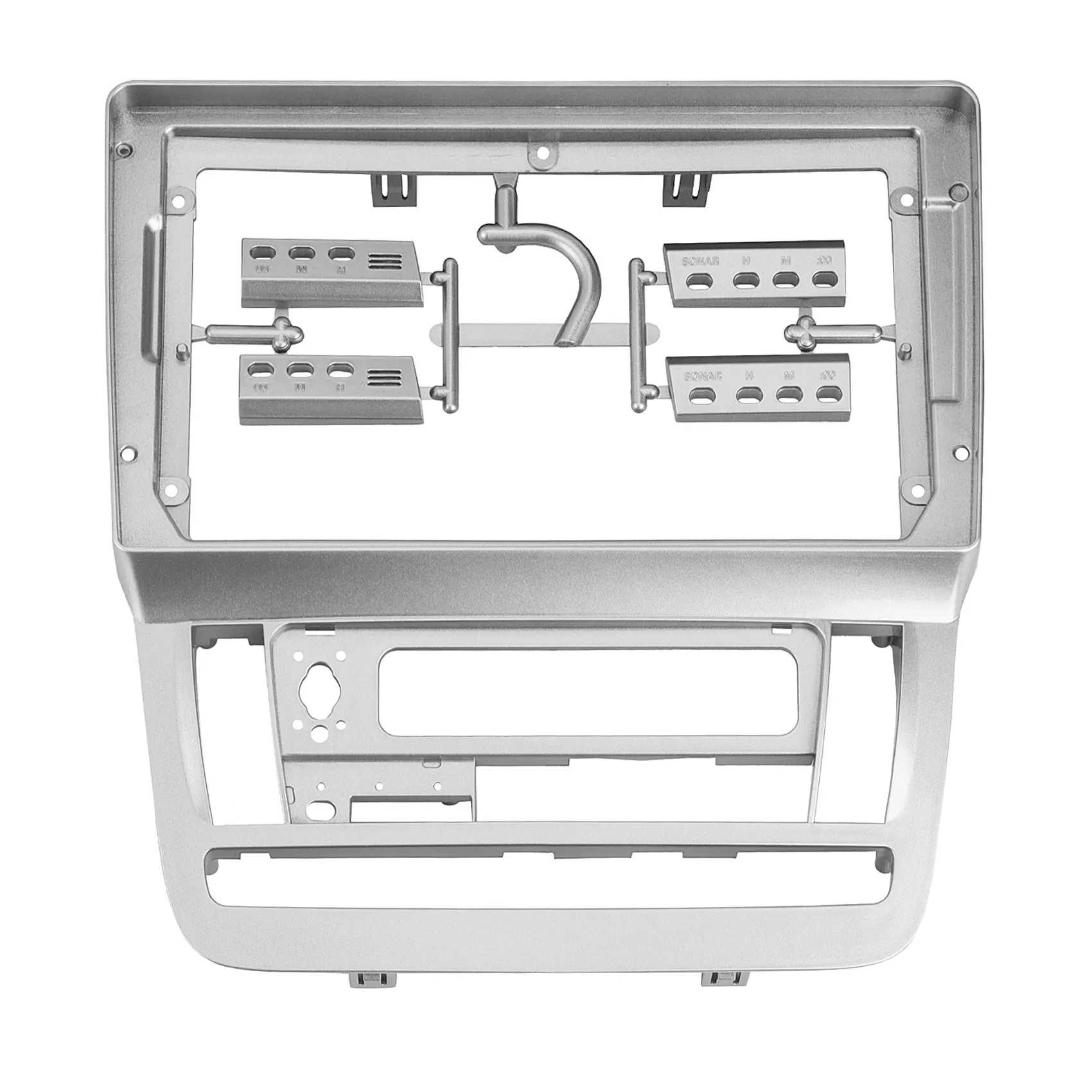 

Double Din No space Car Radio Fascia Silver Stereo Frame for 2003-2007 Toyota Alphard RHD Dash Mount Kit Trim Panel