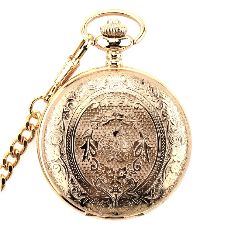 Classical Carved Flip Openwork Retro Necklace Watch Male and Female Student Gift Pocket Watch