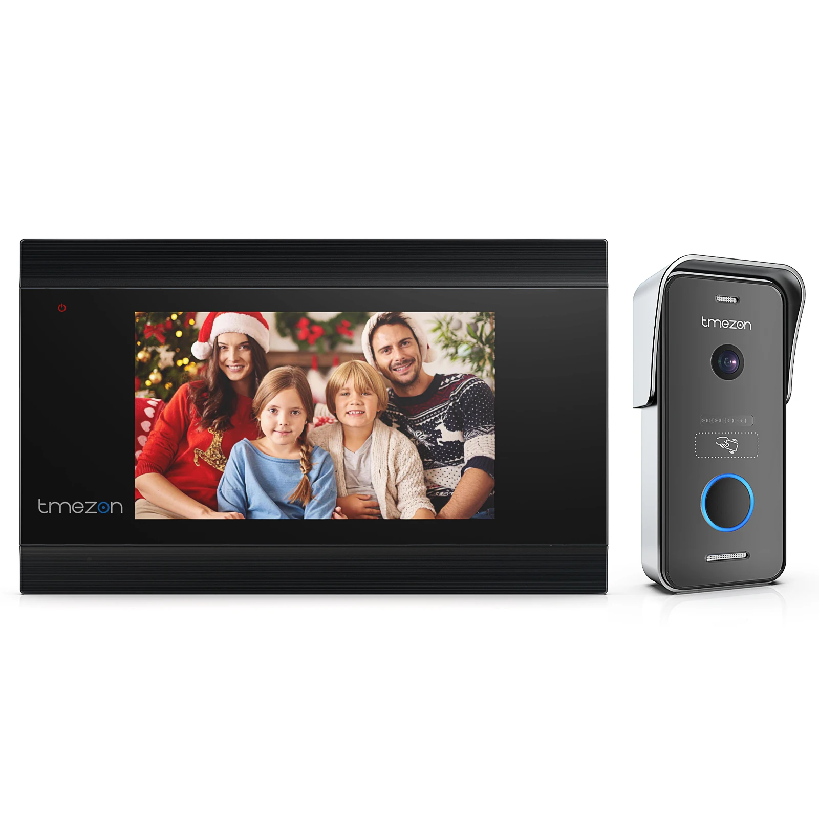 

TMEZON 2 Wire 1080P Video Door Phone Home Intercom System Wireless Smart IP Video Doorbell 7 Inch with Wired Doorbell TUYA APP