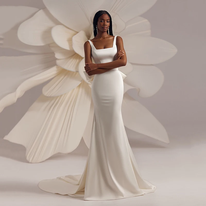 Платье женское свадебное с квадратным вырезом в стиле бохо