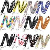 cute cat animal bear lanyard smobile phone rope key chain keys chain id credit card cover pass charm neck straps fashion gifts