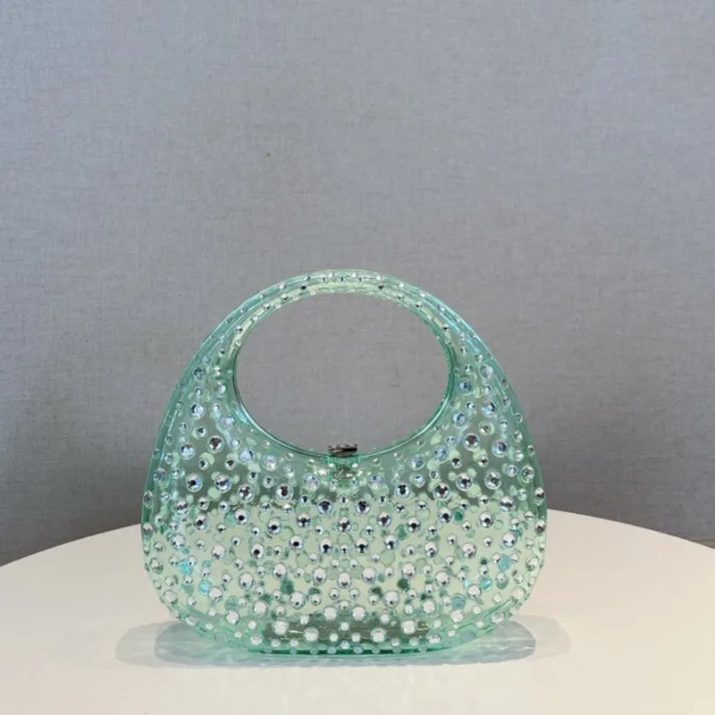 

Прозрачная акриловая коробка, вечерние сумки со стразами, женские летние Роскошные Дизайнерские круглые клатчи, кошельки и сумки для свадьбы