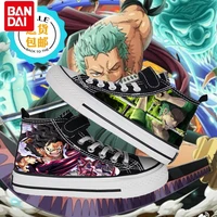 bandai spring and autumn new one piece canvas shoes childrens high top shoes comfortable casual sneakers