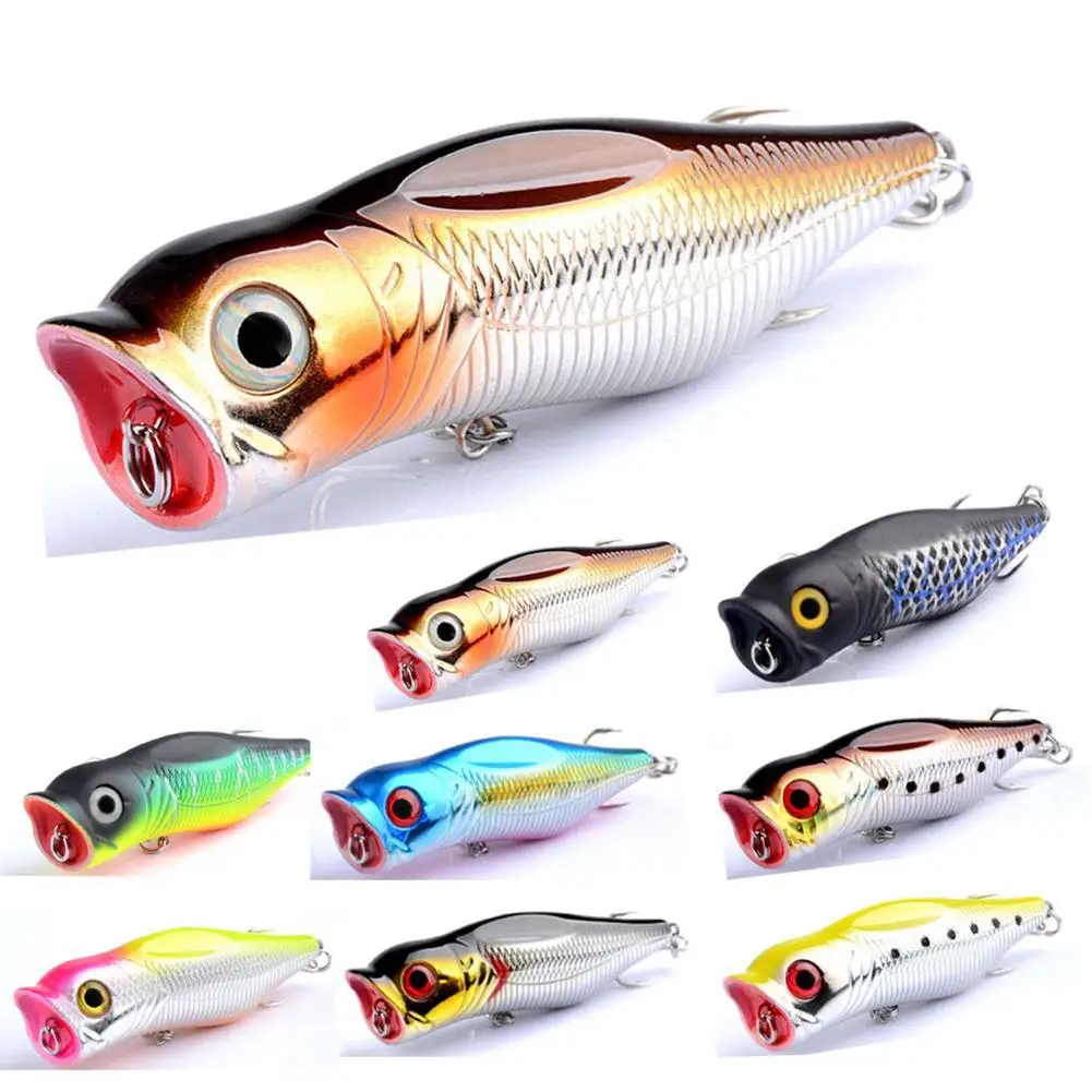 

9.2cm 17g Top Water Popper Fishing Lures Multi-color Artificial Fake Bait With 4# Hook Fishing Accessories
