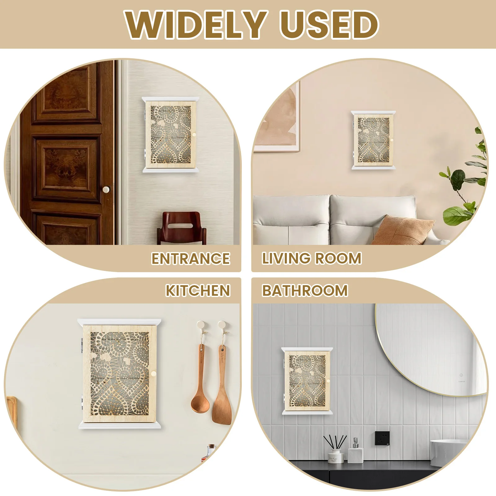 Деревянный настенный ящик для хранения ключей в скандинавском стиле полые