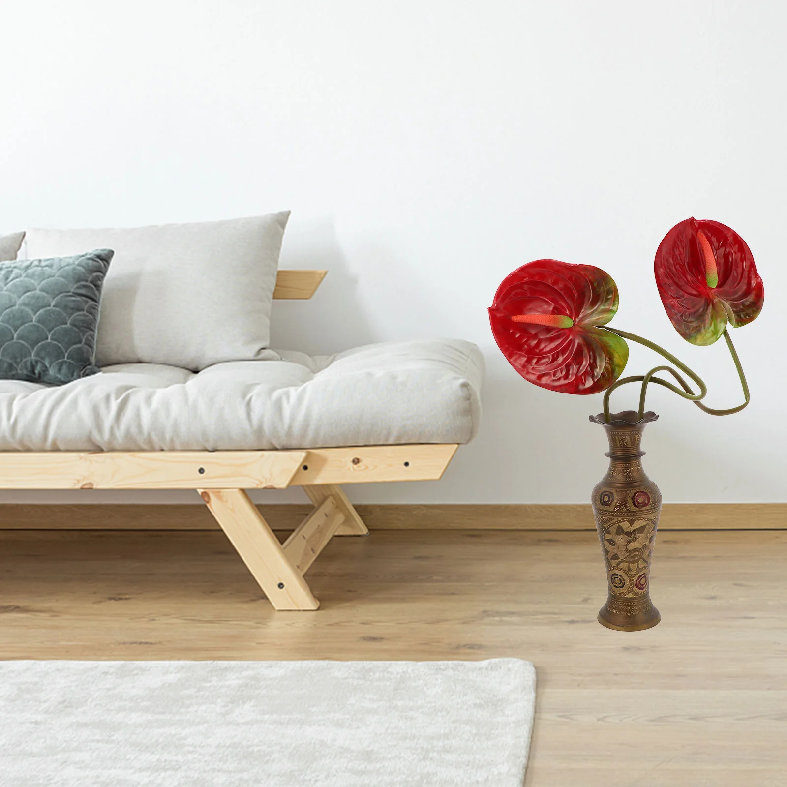 2 шт. имитация антуриум Andraeanum цветы растение искусственное украшение поддельной