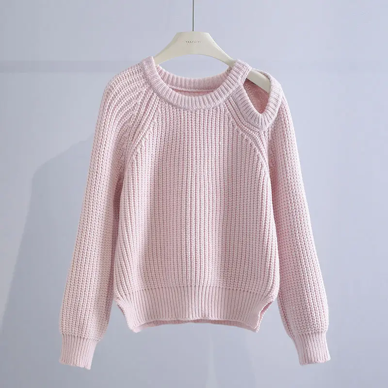 

Fashion Loose Casual Women Pullover Sweater Autumn Winter Warm Knitting O-Neck Female Jumper Top Irregular Thickening Coats F17