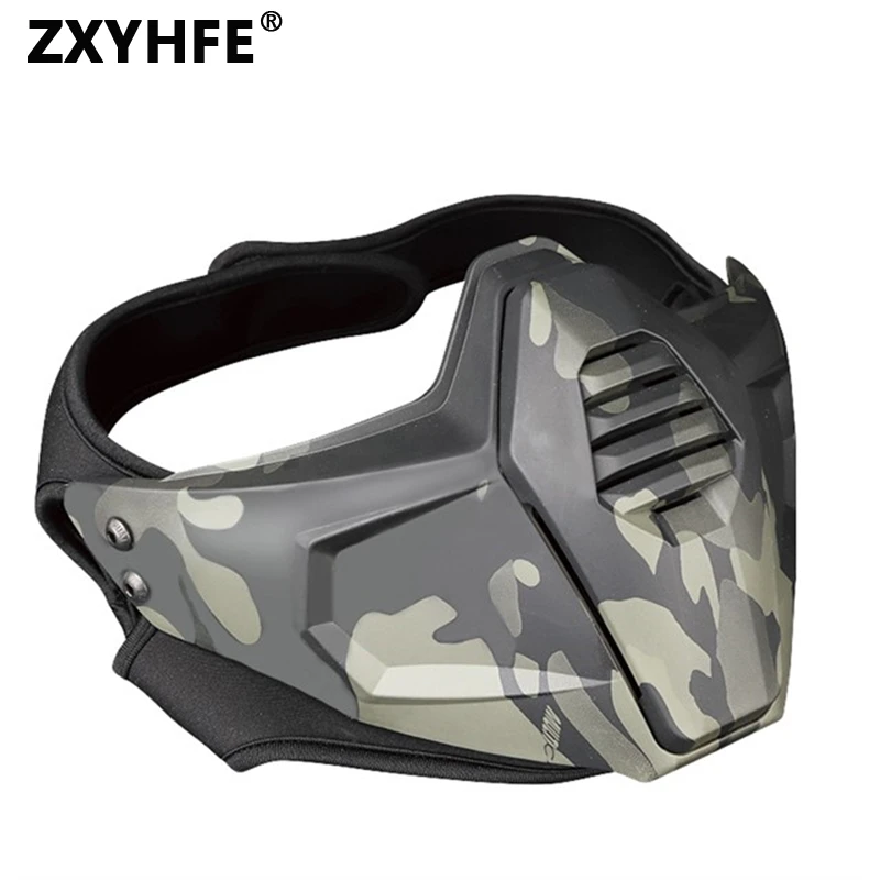 

ZXYHFE Tactical Hunting Split Type Half Face Mask CS Wargame Airsoft Paintball Protective Shooting Accesories Outdoor Equipment