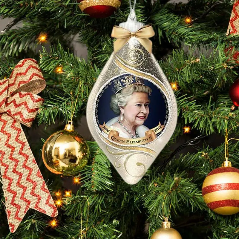 

Памятный кулон королевы Елизаветы 1926-2022, королева платиновая Юбилейная акриловая 2D Рождественская елка, украшение для вечерние