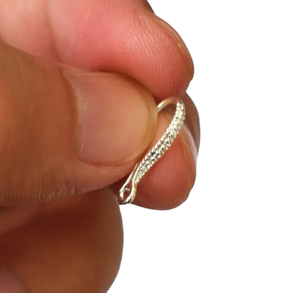 

Wholesale 10/20/50PCS Findings Bright 925 Sterling Silver Six-word Matte Copper Ear Jewelry Making Clasps&Hook Earring 7*17mm