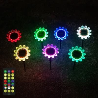 rgb floating pool lights solar powered sunflower garden lamp ip68 waterproof led pond lights with remote outdoor yard lawn light