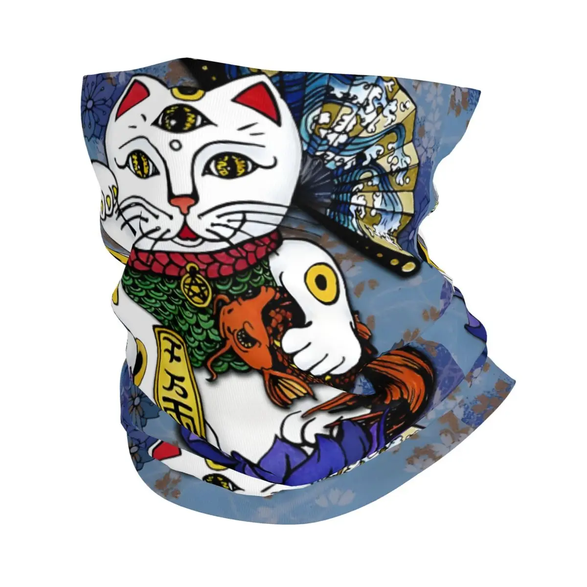 Синий счастливый бритвенный шейный платок маска для лица из полиэстера