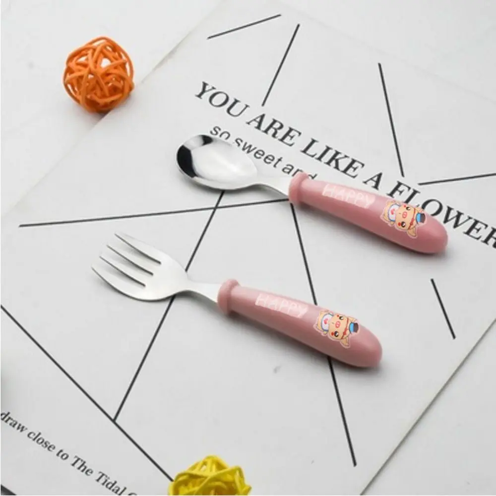 

Set Fork Spoon Cutlery Infant Food Feeding Baby Tableware Set Baby Gadgets Toddler Dinnerware