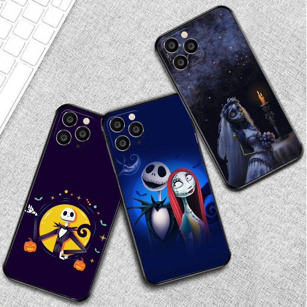 Матовый черный чехол для VIVO Y02 Y02S Y20i Y20a Y17 Y3 Y53S Y15S Y16 Y17S Y19 Y5S Y31 V23E KD-65 Corpse Bride