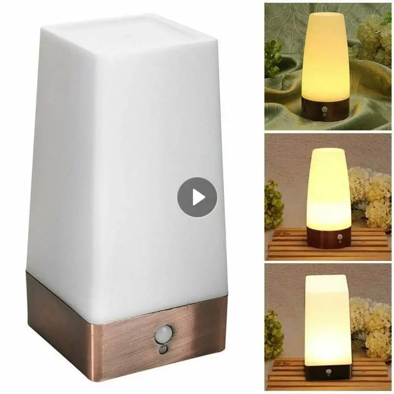 

Беспроводной сенсорный светильник с датчиком движения, светодиодный ночсветильник на батарейках, настольная лампа с теплым белым свесвети...