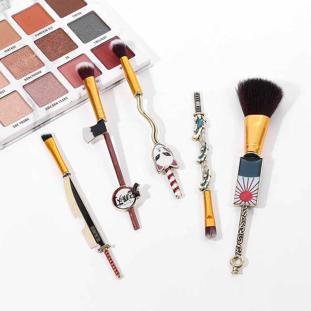 Аниме Demon Slayer косплей 5 шт. набор кистей для макияжа косметическая пудра лица тени