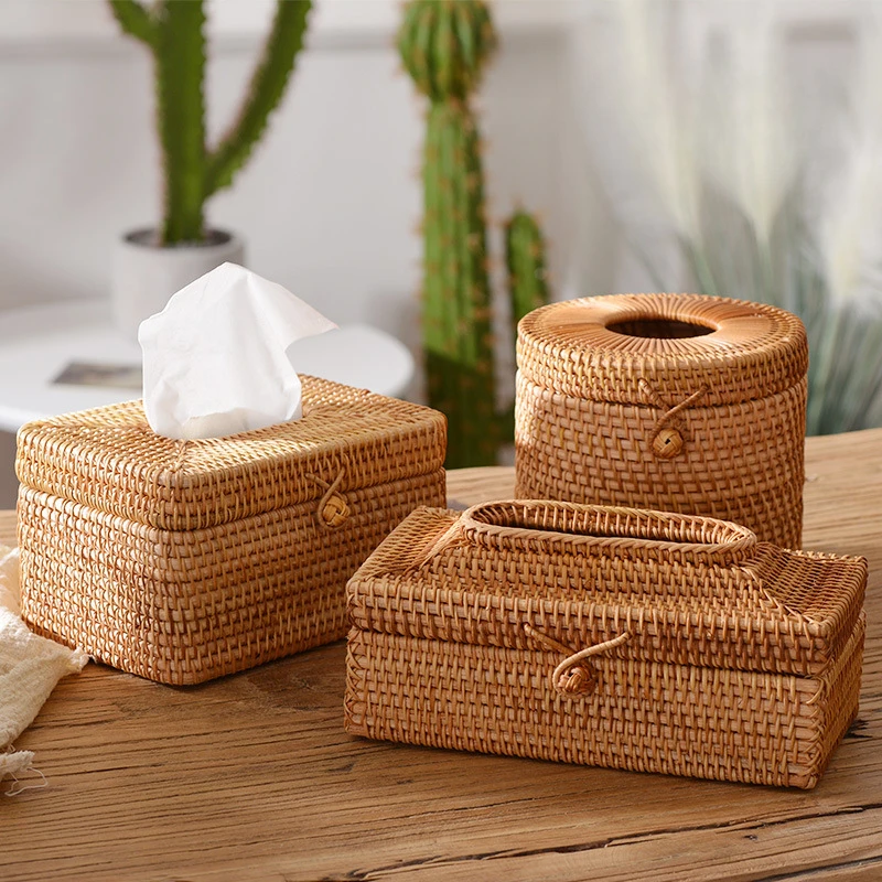 

Многофункциональный домашний декор, декор для гостиной, тканый ящик для салфеток, креативный закрытый ящик для хранения салфеток