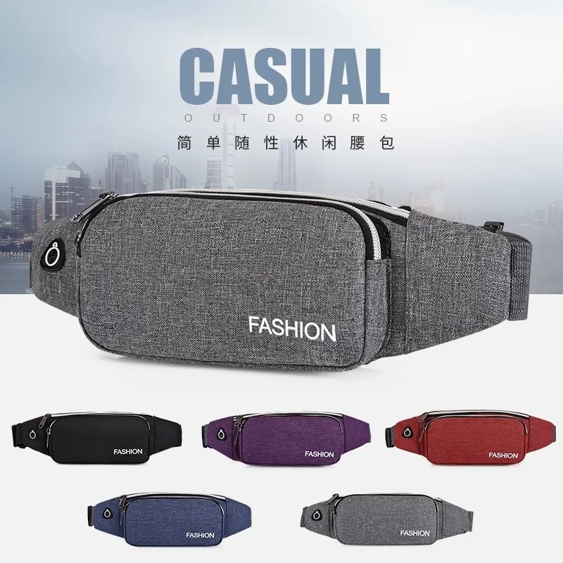 

Men Women Waist Bag Pack Purse Casual Large Phone Belt Bag Pouch Oxford Travel Phone Bag Fanny Banana Hip Bags